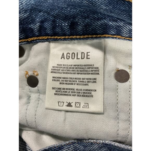 Agolde Blue Pinch Waist High Rise Kick Jeans Size 26 - Picture 5 of 6